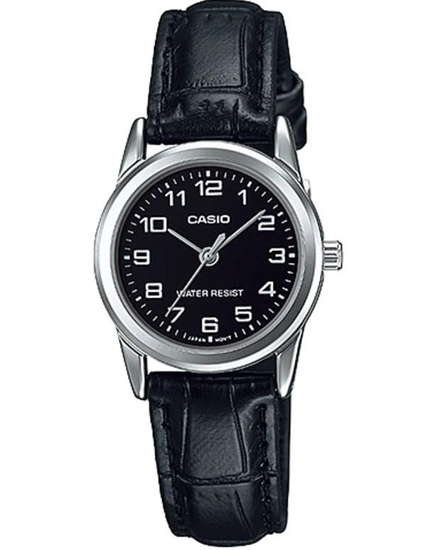CASIO COLLECTION & VINTAGE LTP-V001L-1BUDF Only Time Armbanduhr 25 mm Schwarz