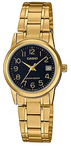CASIO COLLECTION & VINTAGE LTP-V002G-1BUDF Date Armbanduhr 25 mm Schwarz