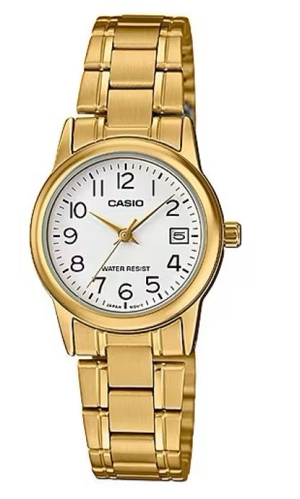 CASIO COLLECTION & VINTAGE LTP-V002G-7B2UDF Date Armbanduhr 32 mm Gold