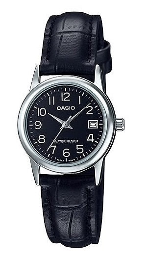 CASIO COLLECTION & VINTAGE LTP-V002L-1BUDF Date Armbanduhr 25 mm Schwarz
