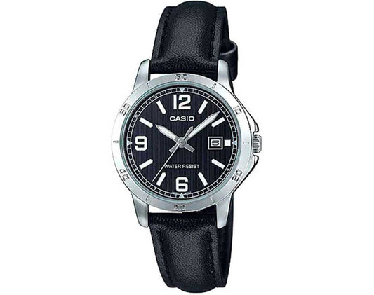 CASIO COLLECTION & VINTAGE LTP-V004L-1BUDF Date Armbanduhr 30 mm Schwarz