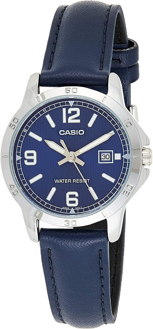 CASIO COLLECTION & VINTAGE LTP-V004L-2BUDF Date Armbanduhr 35 mm Blau