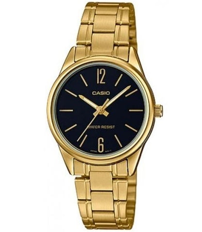 CASIO COLLECTION & VINTAGE LTP-V005G-1BUDF Only Time Armbanduhr 28 mm Schwarz
