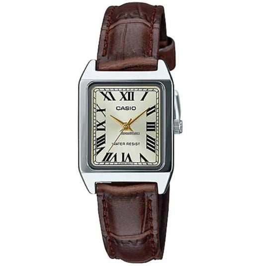 CASIO COLLECTION & VINTAGE Damen Quarzuhr aus Leder 22 mm LTP-V007L-9BUDF – Produktansicht