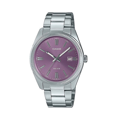 CASIO COLLECTION & VINTAGE MAN DATE - LILAC - MAN MTP-1302PD-6AVEF Date Armbanduhr 38.5 mm