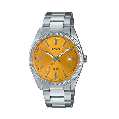 CASIO COLLECTION & VINTAGE MAN DATE - MUSTARD YELLOW - MAN MTP-1302PD-9AVEF Date Armbanduhr 38.5 mm