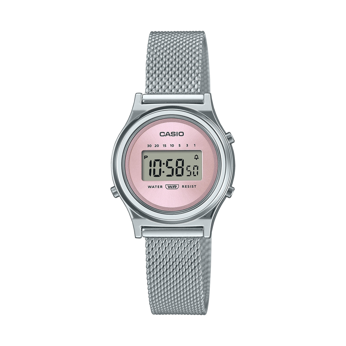 CASIO COLLECTION & VINTAGE MINI COLLECTION SLIM - ANTIQUE PINK MESH LA700WEM-4AEF Multifunction Armbanduhr 26.5 mm Rosa