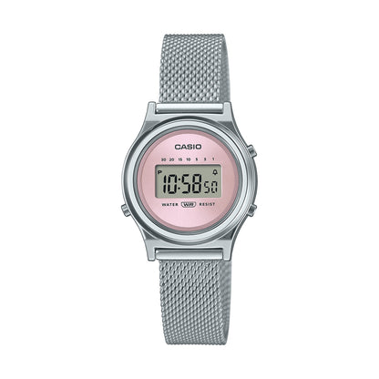 CASIO COLLECTION & VINTAGE MINI COLLECTION SLIM - ANTIQUE PINK MESH LA700WEM-4AEF Multifunction Armbanduhr 26.5 mm Rosa