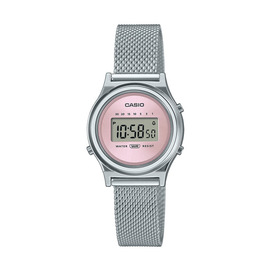 CASIO COLLECTION & VINTAGE MINI COLLECTION SLIM - ANTIQUE PINK MESH LA700WEM-4AEF Multifunction Armbanduhr 26.5 mm Rosa