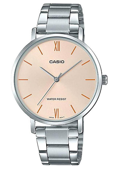 CASIO COLLECTION & VINTAGE MINIMAL - ANTIQUE PINK LTP-VT01D-4BUDF Only Time Armbanduhr 34 mm Rosa