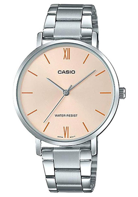 CASIO COLLECTION & VINTAGE MINIMAL - ANTIQUE PINK LTP-VT01D-4BUDF Only Time Armbanduhr 34 mm Rosa