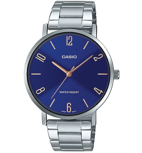 CASIO COLLECTION & VINTAGE MINIMAL - BLUE LTP-VT01D-2B2UDF Only Time Armbanduhr 34 mm Blau