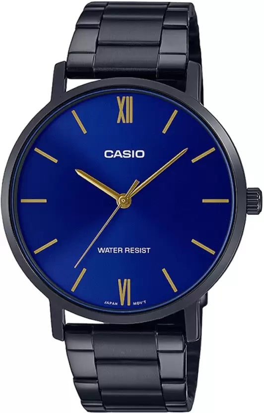 CASIO COLLECTION & VINTAGE MINIMAL - BLUE MTP-VT01B-2BUDF Only Time Armbanduhr 40 mm Schwarz