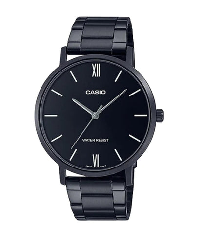CASIO COLLECTION & VINTAGE MINIMAL - FULL BLACK Herren Quarzuhr aus Edelstahl mit SS IP Black – Produktansicht