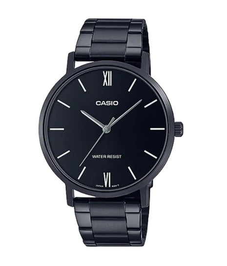 CASIO COLLECTION & VINTAGE MINIMAL - FULL BLACK MTP-VT01B-1BUDF Only Time Armbanduhr 40 mm Schwarz