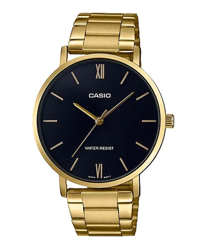 CASIO COLLECTION & VINTAGE MINIMAL GOLD - BLACK Herren Quarzuhr aus Edelstahl mit SS IP Gold 40 – Produktansicht