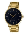 CASIO COLLECTION & VINTAGE MINIMAL GOLD - BLACK Herren Quarzuhr aus Edelstahl mit SS IP Gold 40 – Seitenansicht