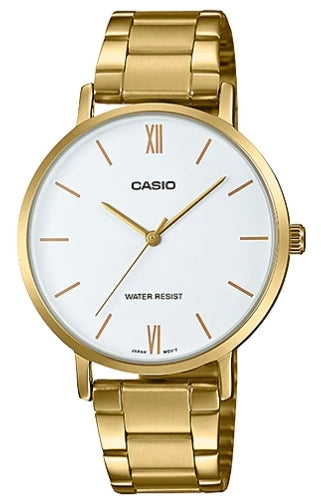 CASIO COLLECTION & VINTAGE MINIMAL GOLD - WHITE LTP-VT01G-7BUDF Only Time Armbanduhr 34 mm Gold