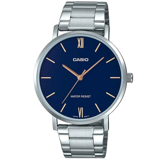 CASIO COLLECTION & VINTAGE MINIMAL - PETROL BLUE LTP-VT01D-2BUDF Only Time Armbanduhr 34 mm Blau