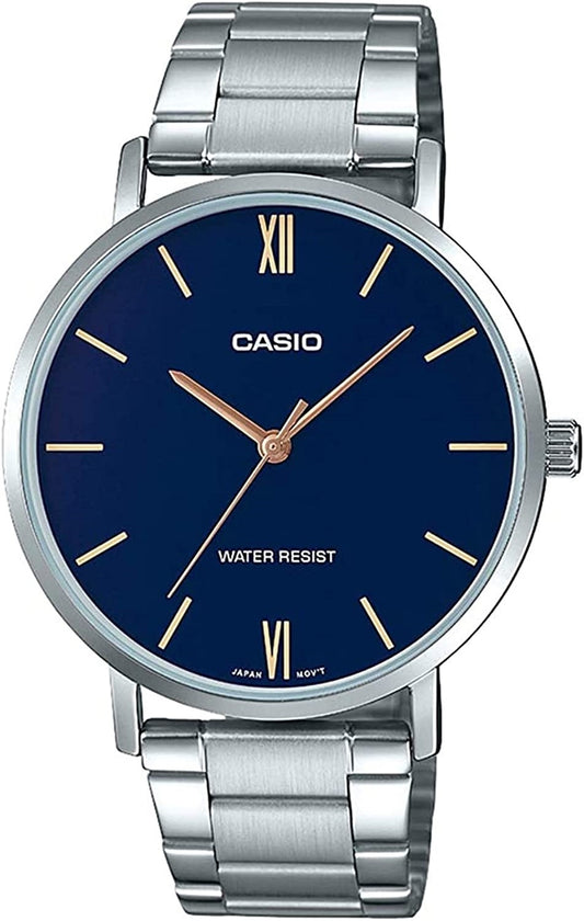 CASIO COLLECTION & VINTAGE MINIMAL - PETROL BLUE MTP-VT01D-2BUDF Only Time Armbanduhr 40 mm Blau