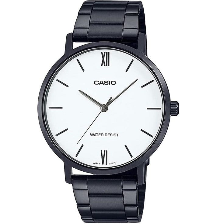CASIO COLLECTION & VINTAGE MINIMAL - WHITE MTP-VT01B-7BUDF Only Time Armbanduhr 40 mm Schwarz