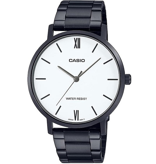CASIO COLLECTION & VINTAGE MINIMAL - WHITE MTP-VT01B-7BUDF Only Time Armbanduhr 40 mm Schwarz