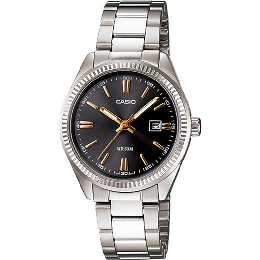 CASIO COLLECTION & VINTAGE MTP-1302D-1A2VDF Date Armbanduhr 38.5 mm Schwarz