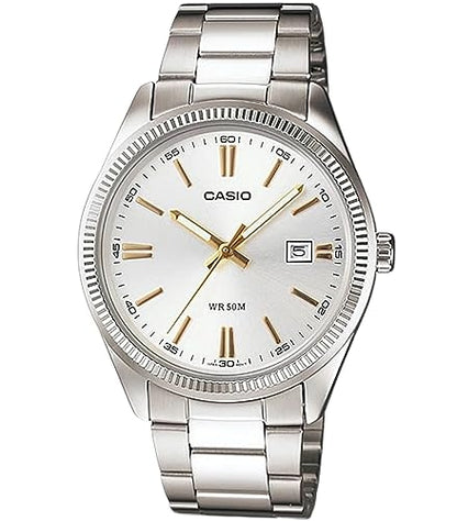 CASIO COLLECTION & VINTAGE MTP-1302D-7A2VDF Date Armbanduhr 38.5 mm Gold