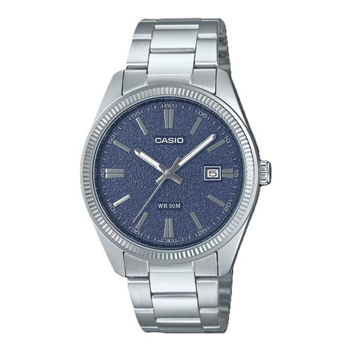 CASIO COLLECTION & VINTAGE MTP-1302DA-2A1VDF Date Armbanduhr 38.5 mm Blau