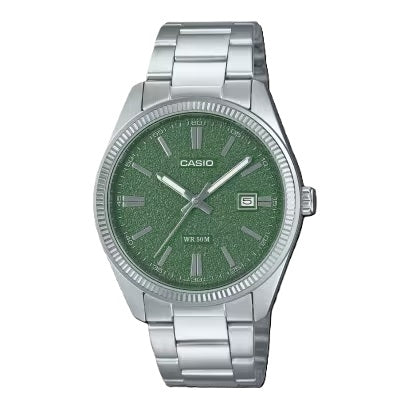 CASIO COLLECTION & VINTAGE MTP-1302DA-3AVDF Date Armbanduhr 38.5 mm Grün