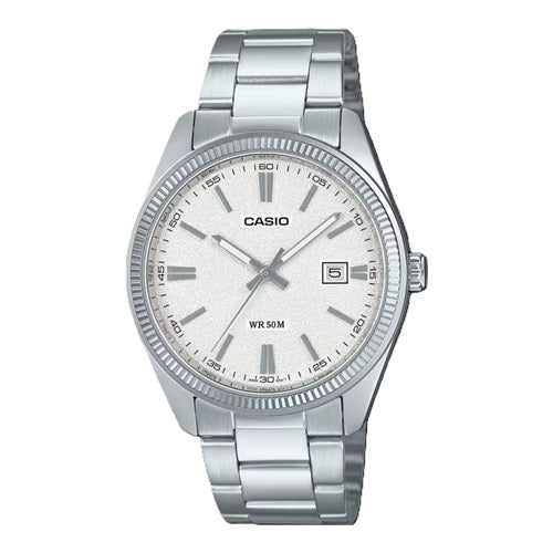 CASIO COLLECTION & VINTAGE MTP-1302DA-7AVDF Date Armbanduhr 38.5 mm Weiss