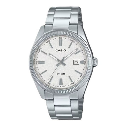 CASIO COLLECTION & VINTAGE MTP-1302DA-7AVDF Date Armbanduhr 38.5 mm Weiss