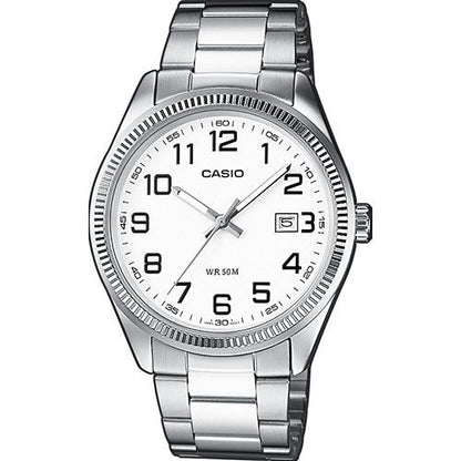 CASIO COLLECTION & VINTAGE MTP-1302PD-7BVDF Date Armbanduhr 38.5 mm Weiss