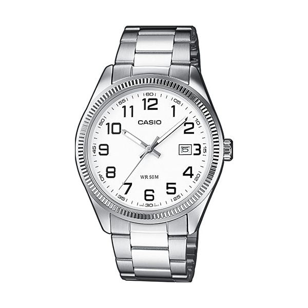 CASIO COLLECTION & VINTAGE MTP-1302PD-7BVEF Date Armbanduhr 38.5 mm Weiss
