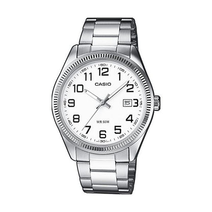 CASIO COLLECTION & VINTAGE MTP-1302PD-7BVEF Date Armbanduhr 38.5 mm Weiss