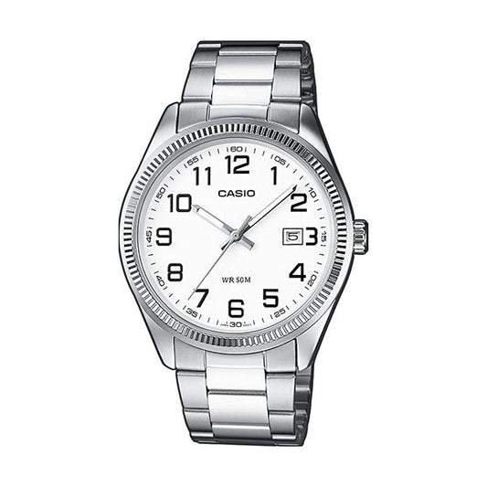 CASIO COLLECTION & VINTAGE MTP-1302PD-7BVEF Date Armbanduhr 38.5 mm Weiss