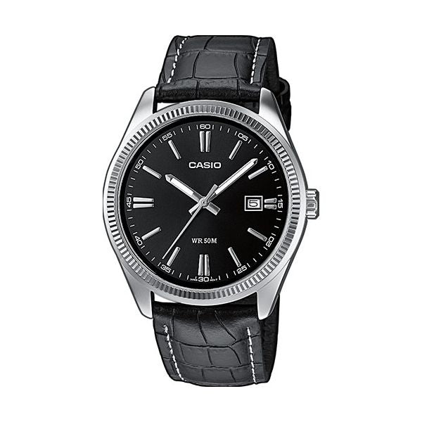CASIO COLLECTION & VINTAGE MTP-1302PL-1AVEF Date Armbanduhr 38.5 mm Schwarz