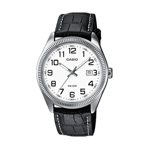 CASIO COLLECTION & VINTAGE MTP-1302PL-7BVEF Date Armbanduhr 38.5 mm Weiss