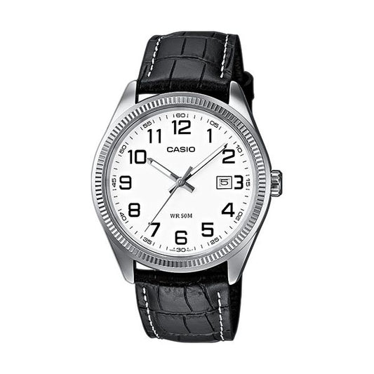 CASIO COLLECTION & VINTAGE MTP-1302PL-7BVEF Date Armbanduhr 38.5 mm Weiss