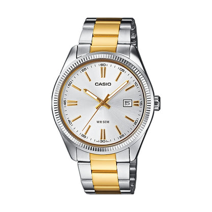CASIO COLLECTION & VINTAGE MTP-1302PSG-7AVEF Date Armbanduhr 38.5 mm Gold