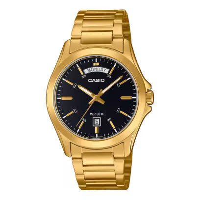 CASIO COLLECTION & VINTAGE MTP-1370G-1AVDF Day & Date Armbanduhr 39.5 mm Gold