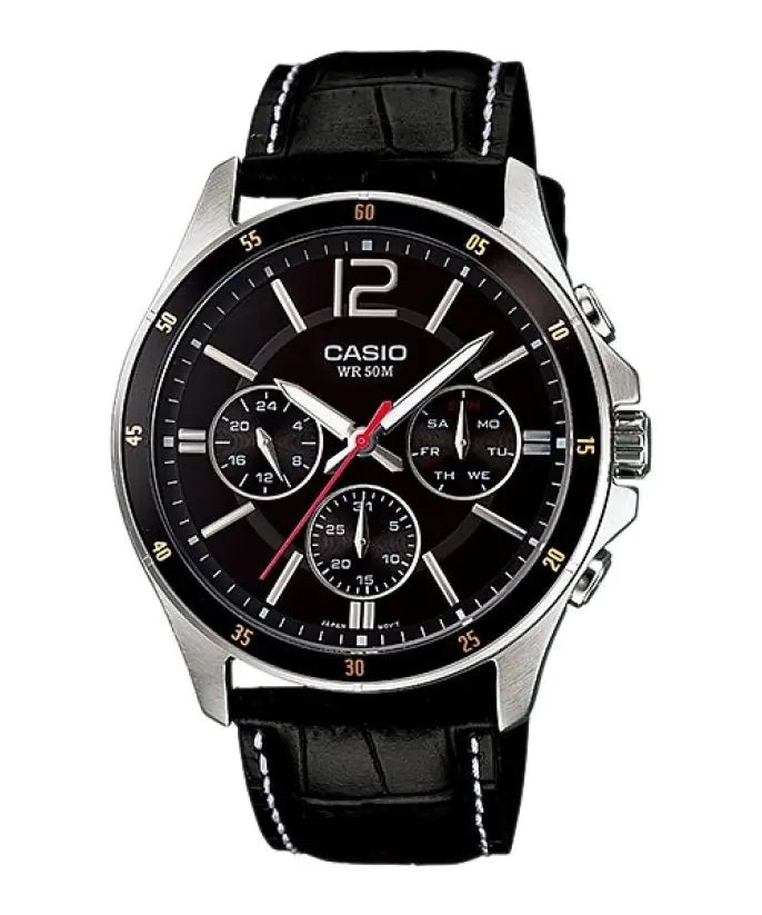 CASIO COLLECTION & VINTAGE MTP-1374L-1AVDF Day - Date - 24H Armbanduhr 43.5 mm Schwarz