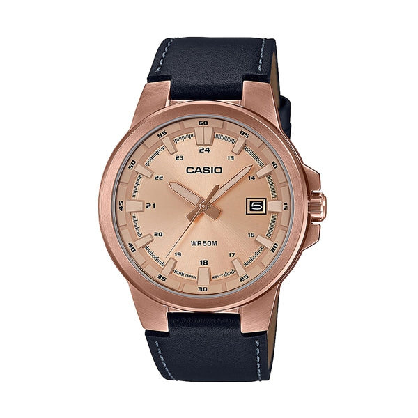 CASIO COLLECTION & VINTAGE MTP-E173RL-5AVEF Date Armbanduhr 41.5 mm Gold