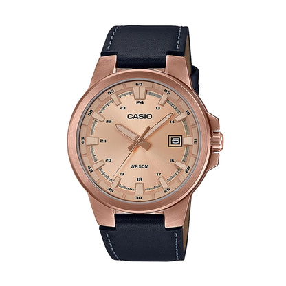 CASIO COLLECTION & VINTAGE MTP-E173RL-5AVEF Date Armbanduhr 41.5 mm Gold
