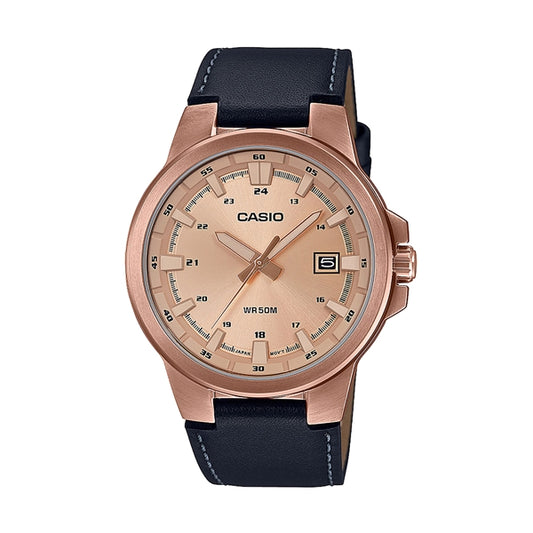 CASIO COLLECTION & VINTAGE MTP-E173RL-5AVEF Date Armbanduhr 41.5 mm Gold