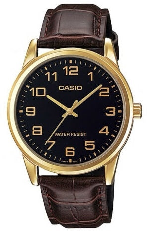CASIO COLLECTION & VINTAGE MTP-V001GL-1BUDF Only Time Armbanduhr 38 mm Schwarz