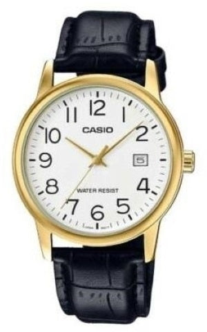 CASIO COLLECTION & VINTAGE MTP-V002GL-7B2UDF Date Armbanduhr 44 mm Gold