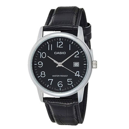 CASIO COLLECTION & VINTAGE MTP-V002L-1BUDF Date Armbanduhr 37 mm Schwarz