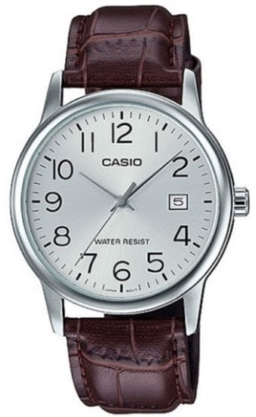 CASIO COLLECTION & VINTAGE MTP-V002L-7B2UDF Date Armbanduhr 37 mm Silber