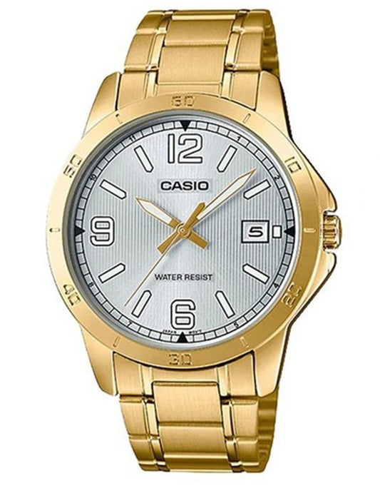 CASIO COLLECTION & VINTAGE MTP-V004G-7B2UDF Date Armbanduhr 41.5 mm Gold